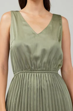 Knitwear-Current Air Sweater & Pleated Dress Set OLIVE