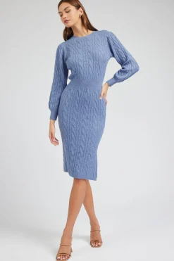 Knitwear|Midi Dresses-Current Air Sweater Midi Dress SOFTBLUE