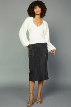 Knitwear|Coats & Jackets-Current Air Sweater Shrug Cami Set CREAM