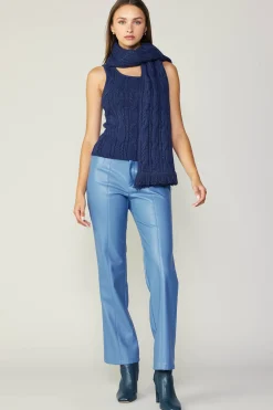 Knitwear|Sweaters-Current Air Sweater Shrug Top Set MIDNIGHTBLUE