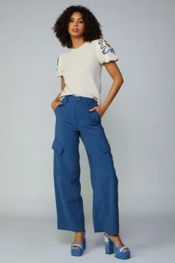 Sweaters-Current Air Texture Stitch Sweater Top NATURAL