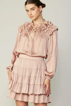 Skirts-Current Air Tiered Mini Skirt FADEDBLUSH