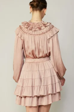 Skirts-Current Air Tiered Mini Skirt FADEDBLUSH