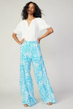 Pants-Current Air Tiered Wide Leg Pants BLUEMLT