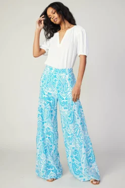 Pants-Current Air Tiered Wide Leg Pants BLUEMLT