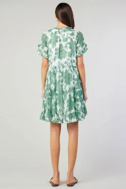Midi Dresses|Mini Dresses-Current Air Tulip Jacquard Mini Dress GREENFLORAL