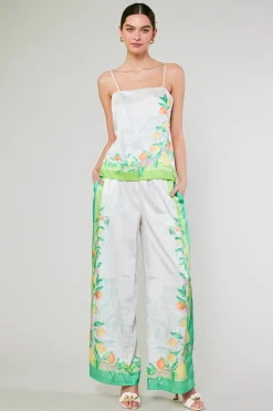 Sleeveless Tops-Current Air Tuscan Citrus Cami GREENLEMONGARDEN