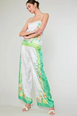 Sleeveless Tops-Current Air Tuscan Citrus Cami GREENLEMONGARDEN