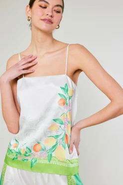 Sleeveless Tops-Current Air Tuscan Citrus Cami GREENLEMONGARDEN
