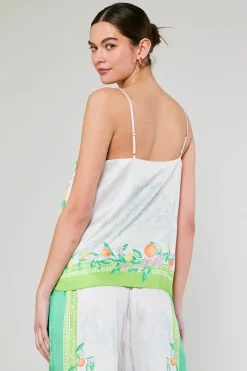 Sleeveless Tops-Current Air Tuscan Citrus Cami GREENLEMONGARDEN