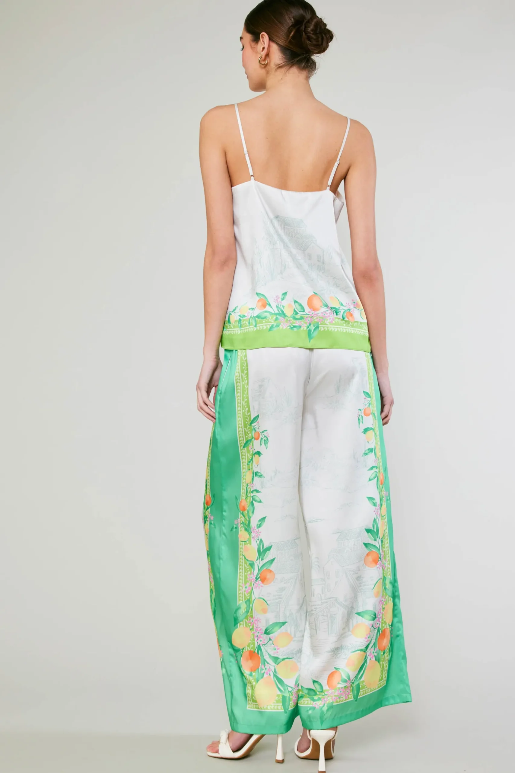 Sleeveless Tops-Current Air Tuscan Citrus Cami GREENLEMONGARDEN