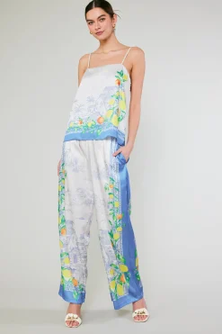 Sleeveless Tops-Current Air Tuscan Citrus Cami BLUELEMONGARDEN