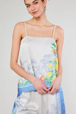 Sleeveless Tops-Current Air Tuscan Citrus Cami BLUELEMONGARDEN