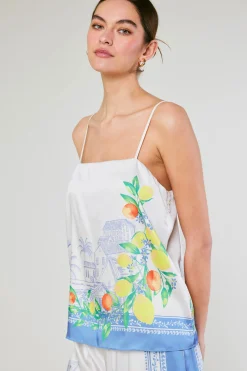 Sleeveless Tops-Current Air Tuscan Citrus Cami BLUELEMONGARDEN