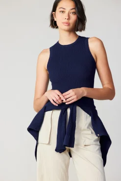 Cardigans-Current Air Two Piece Cardigan Set NAVY