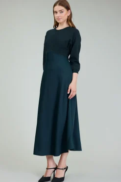 Knitwear|Midi Dresses-Current Air Vienna Knit Midi Dress FORESTGREEN
