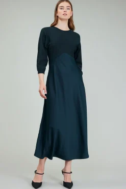 Knitwear|Midi Dresses-Current Air Vienna Knit Midi Dress FORESTGREEN