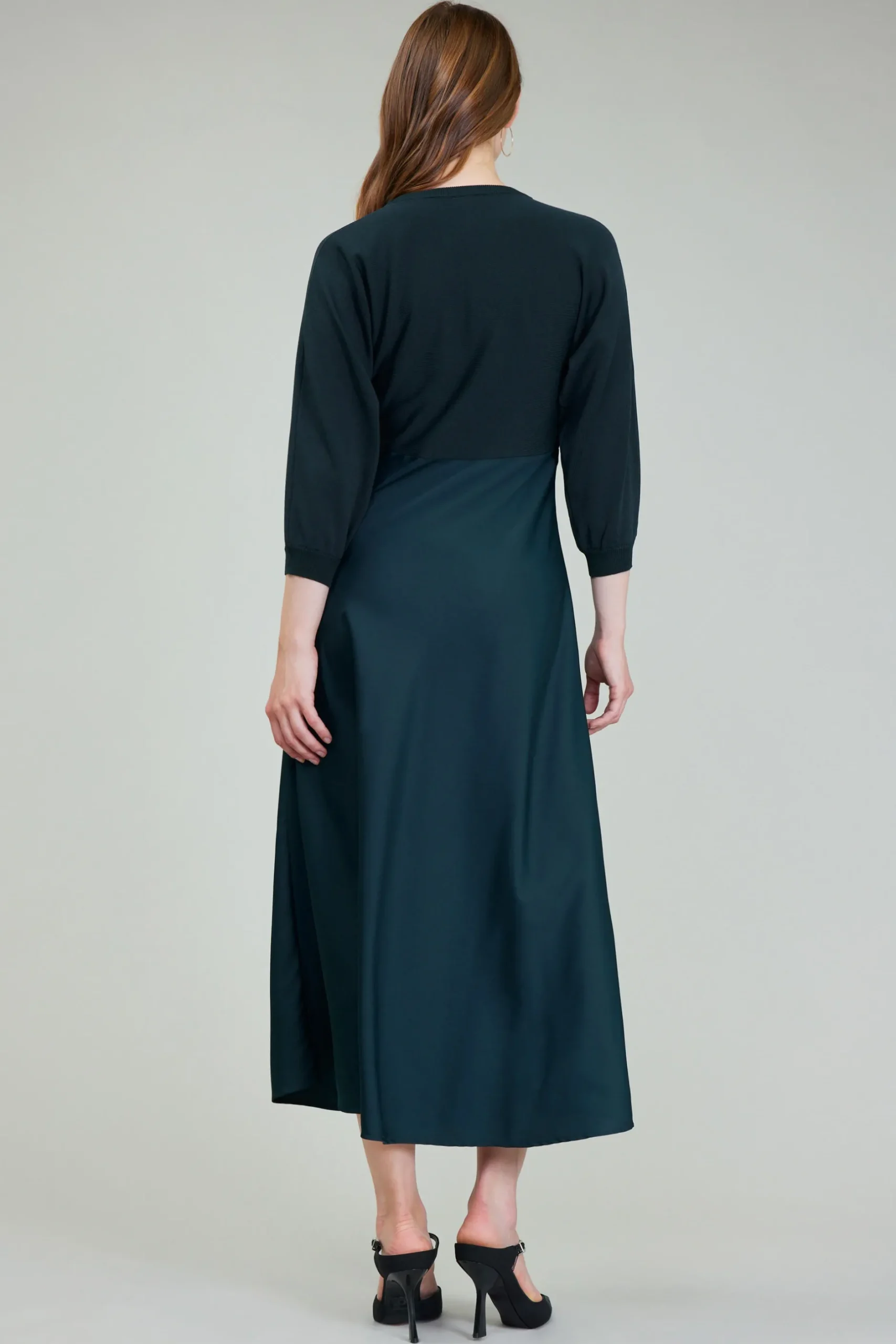 Knitwear|Midi Dresses-Current Air Vienna Knit Midi Dress FORESTGREEN