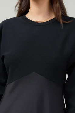 Knitwear|Midi Dresses-Current Air Vienna Knit Midi Dress BLACK