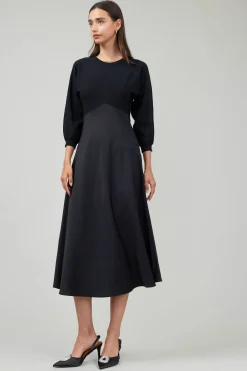 Knitwear|Midi Dresses-Current Air Vienna Knit Midi Dress BLACK