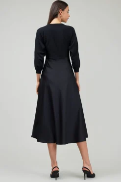 Knitwear|Midi Dresses-Current Air Vienna Knit Midi Dress BLACK