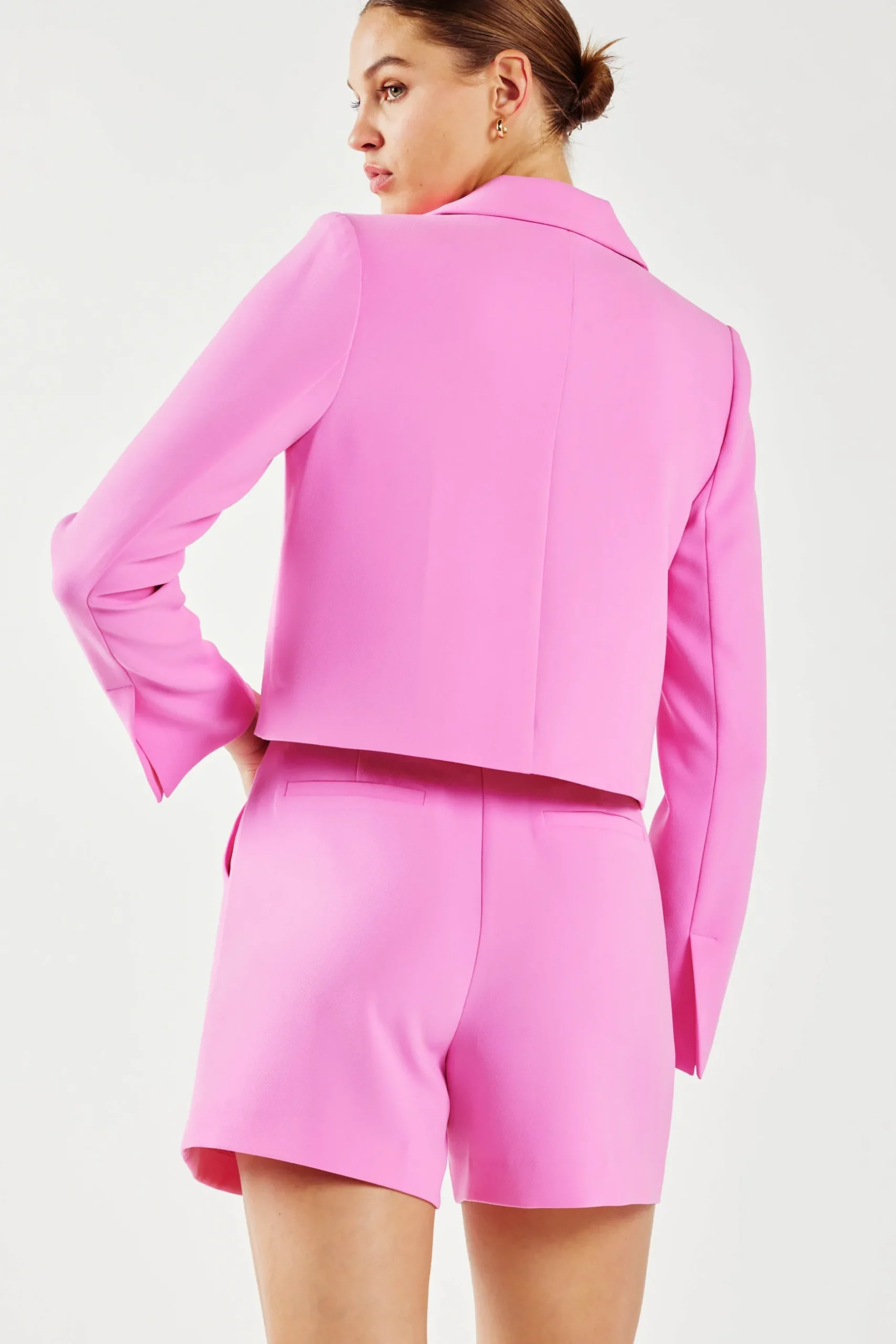 Coats & Jackets-Current Air Welt Pocket Cropped Blazer PINK