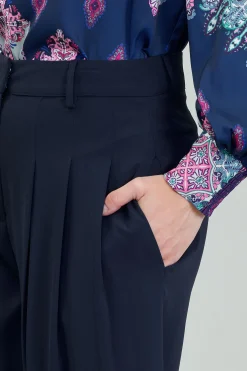 Pants-Current Air Wide Leg Trousers SLATENAVY