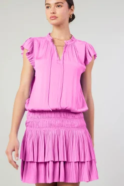Mini Dresses-Current Air Zoey Pleated Mini Dress PINK