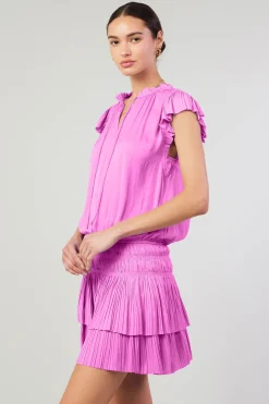 Mini Dresses-Current Air Zoey Pleated Mini Dress PINK
