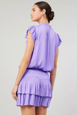 Mini Dresses-Current Air Zoey Pleated Mini Dress LAVENDER