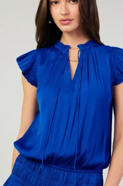 Mini Dresses-Current Air Zoey Pleated Mini Dress COBALT