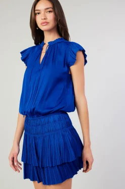 Mini Dresses-Current Air Zoey Pleated Mini Dress COBALT