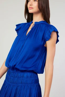 Mini Dresses-Current Air Zoey Pleated Mini Dress COBALT