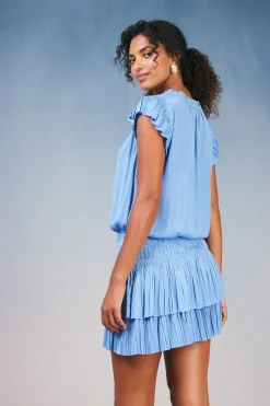 Mini Dresses-Current Air Zoey Pleated Skirt Mini Dress PERIWINKLEBLUE